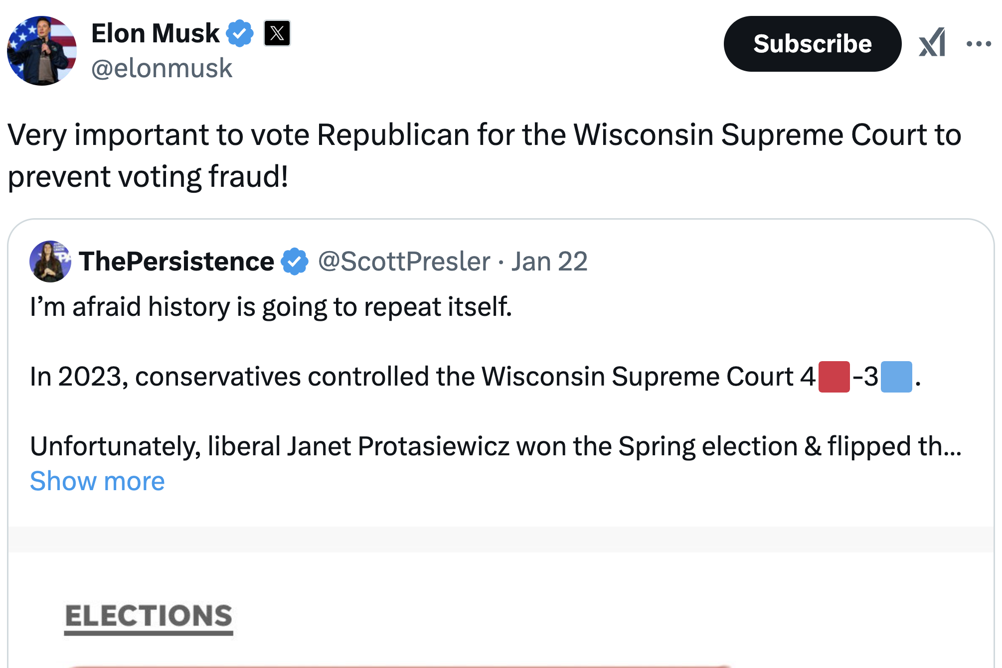 Schimel: Elon Musk Understands Stakes of Wisconsin Supreme Court Race